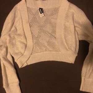 Prima Donna Silver and White Shrug with Open Front